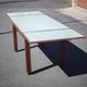 Antique wood table with 4 chairs, wooden table and formica, stepped foot table with extensions, 50's
