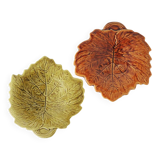 2 Old Leaf Ceramic Bowls from Sarreguemines