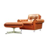 Armchair - Ottoman leather 1960