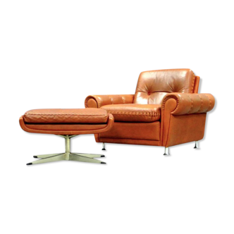 Armchair - Ottoman leather 1960