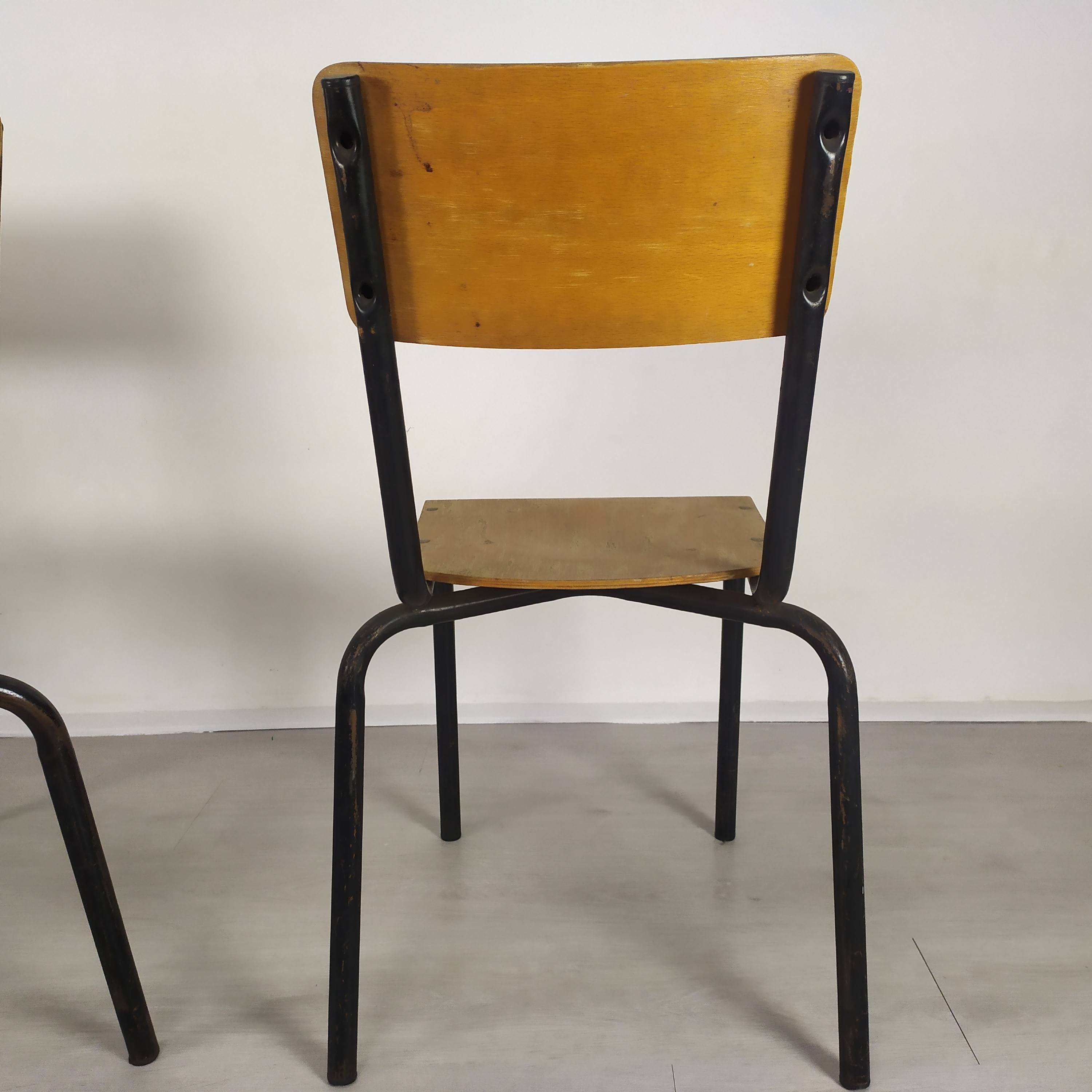 4 school chairs 1950