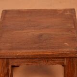Table de chevet d’atelier en teck birman
