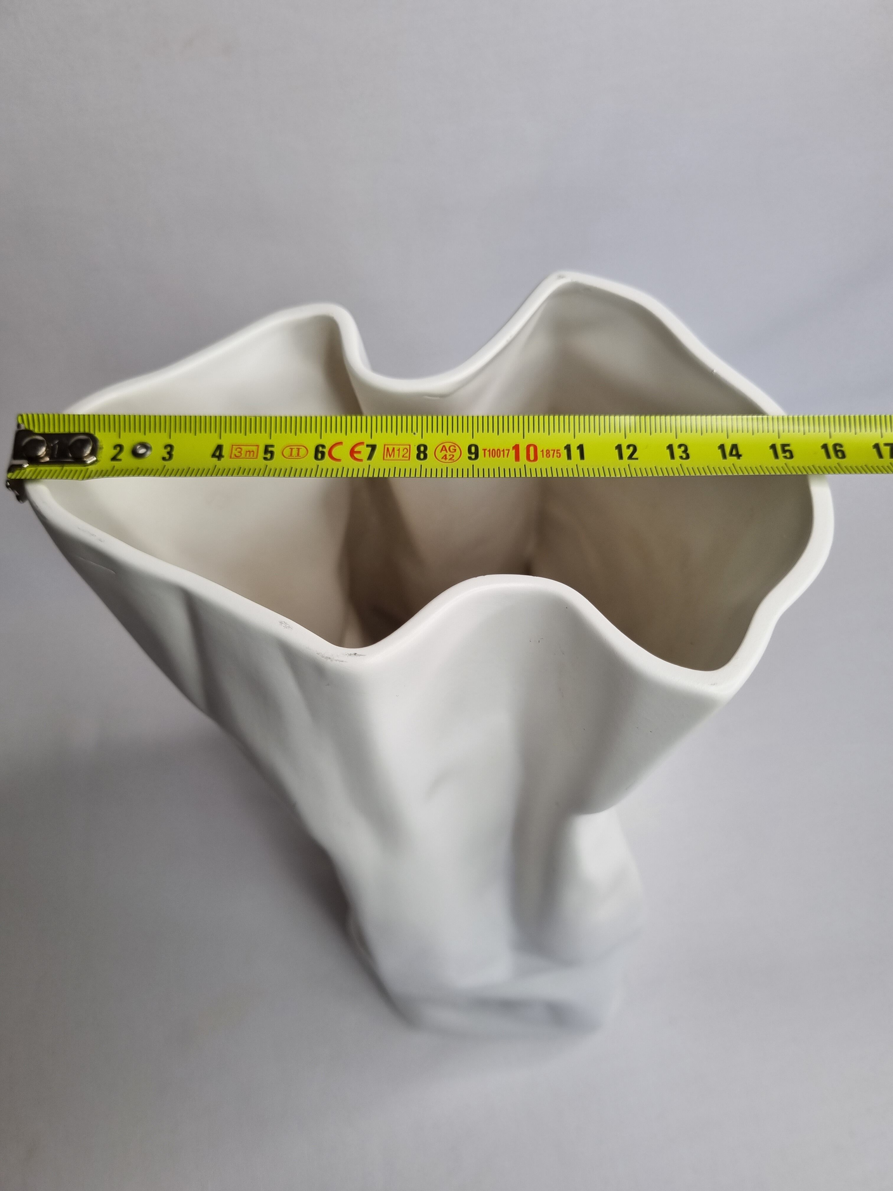 Bloomingville ceramic "Paper bag" vase, 30 cm