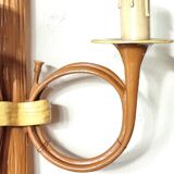 bronze-painted metal wall light, 2 lights, Napoléon III style lamp