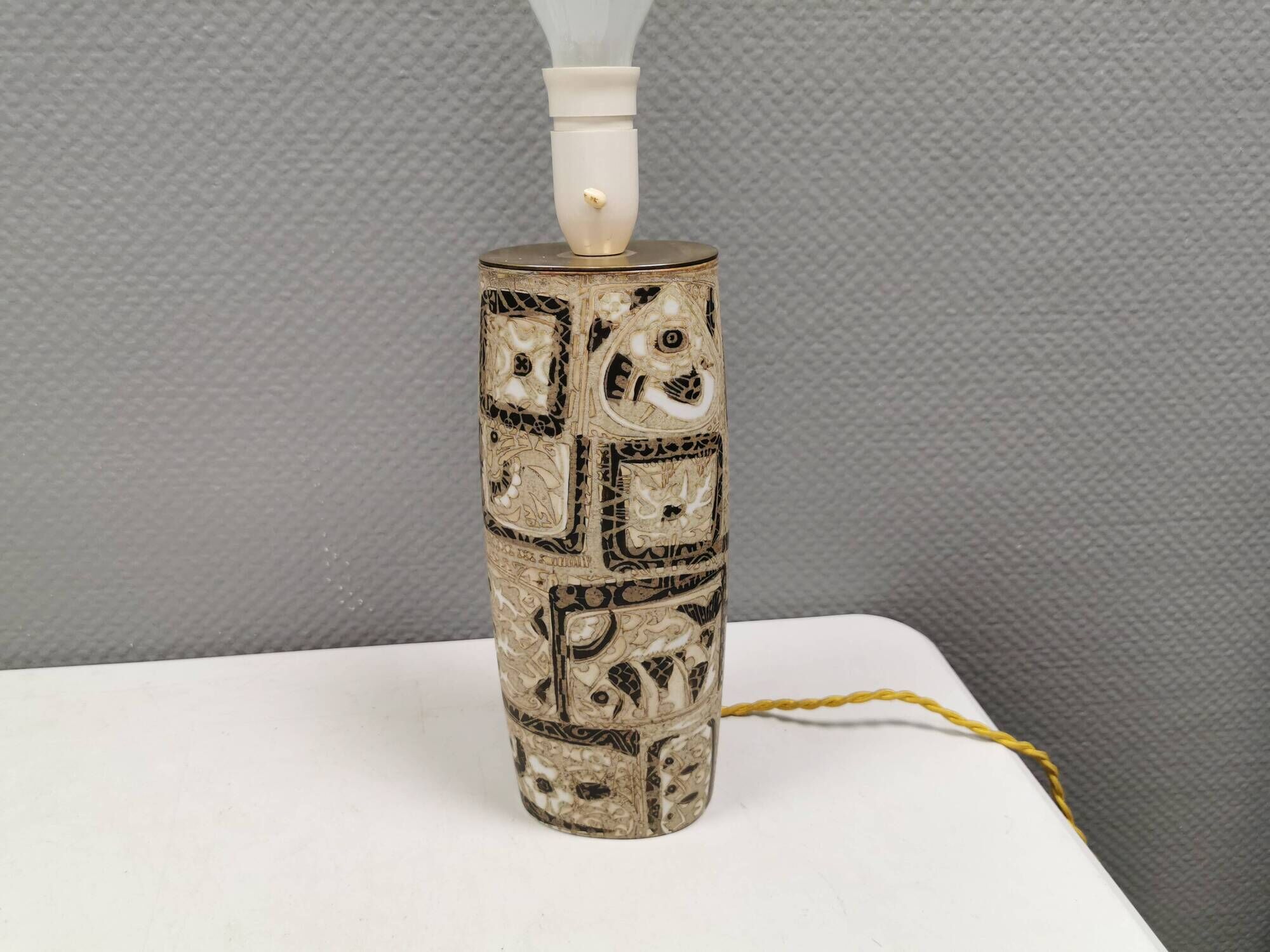 Large ceramic table lamp from Danish Royal Copenhagen.