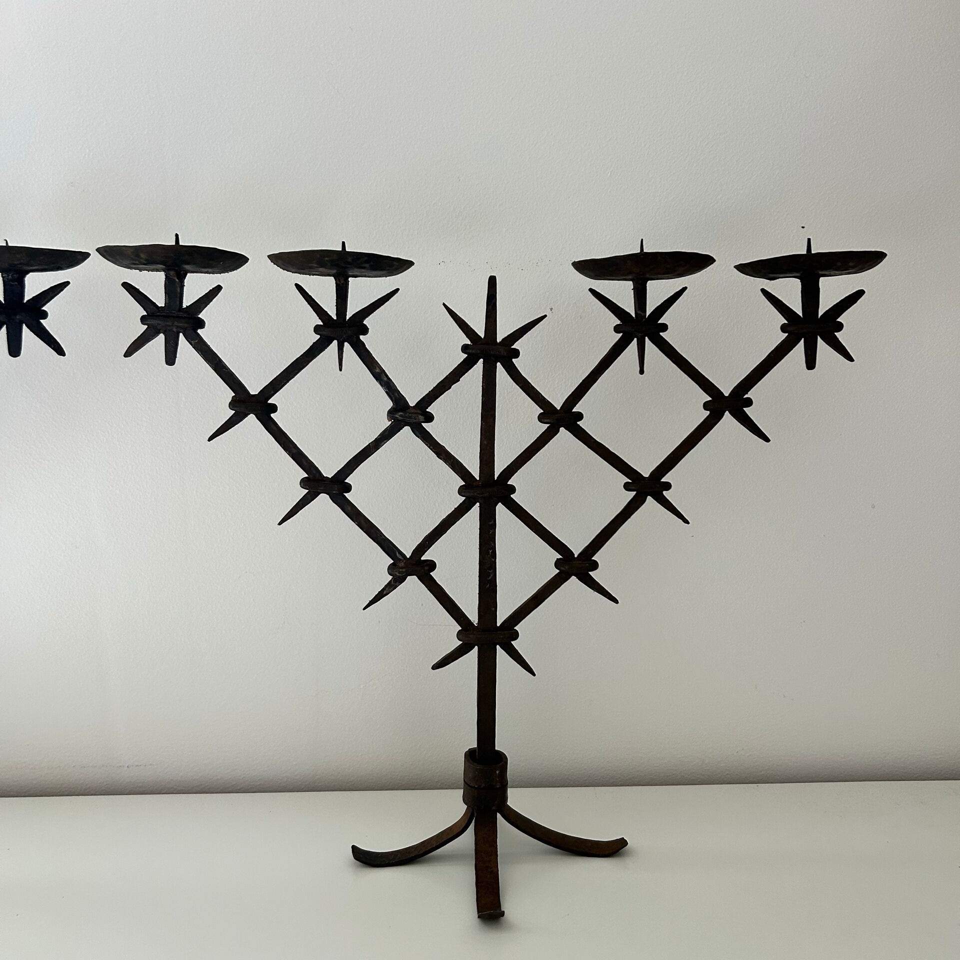 Pair of brutalist candlesticks
