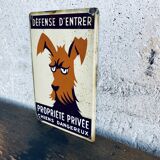 Plaque émaillée chien dangereux