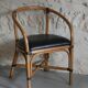 Chaises rotin assise simili cuir
