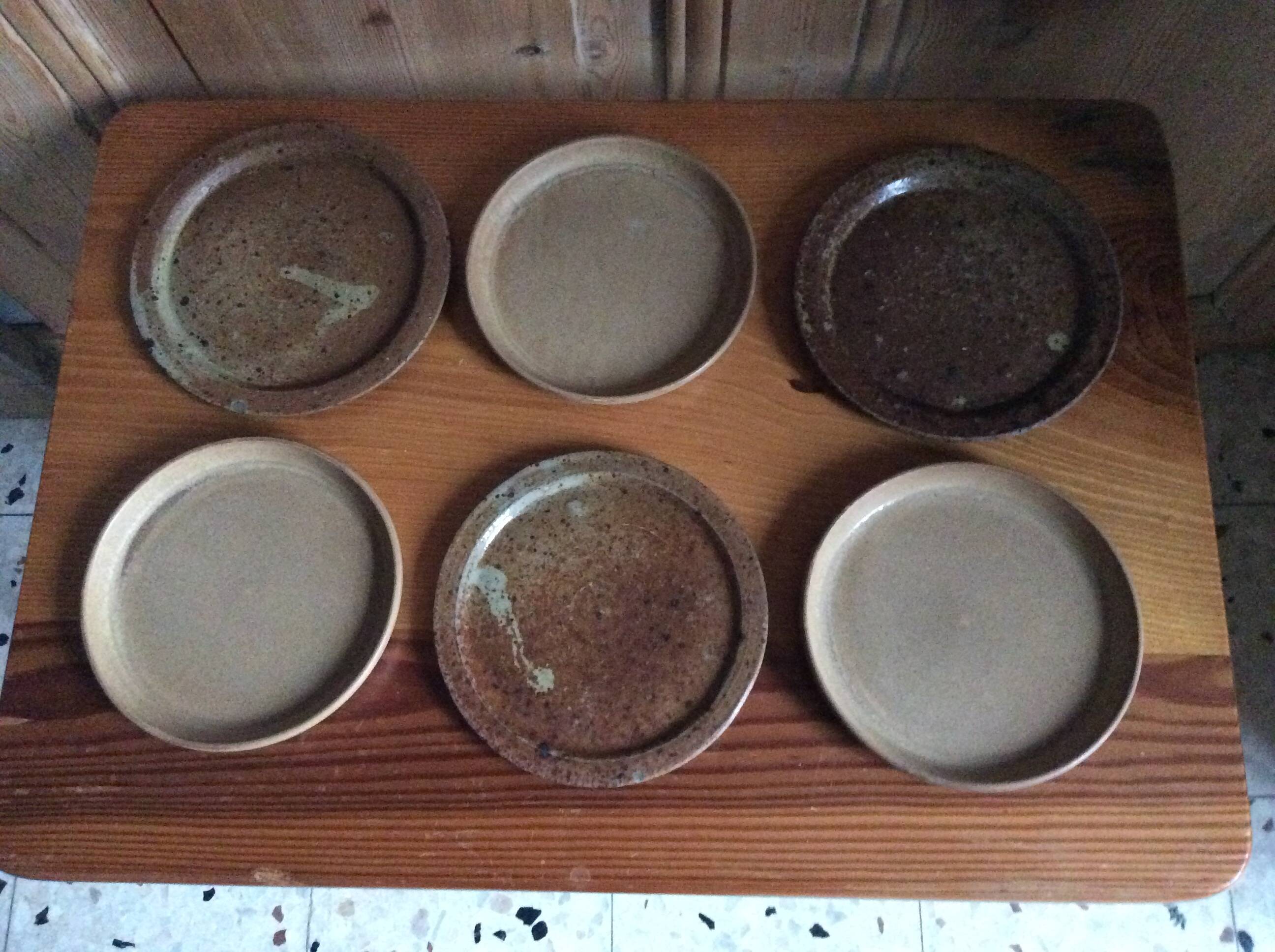 6 stoneware dessert plates