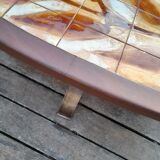 Wood ceramic and metal coffee table by Dan Vallauris 1960