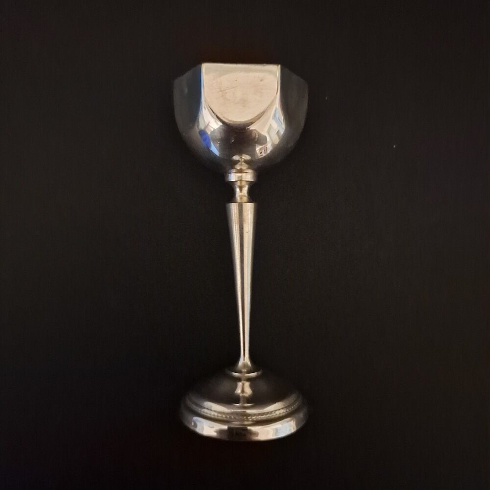 Vintage 12 silver metal shot glasses