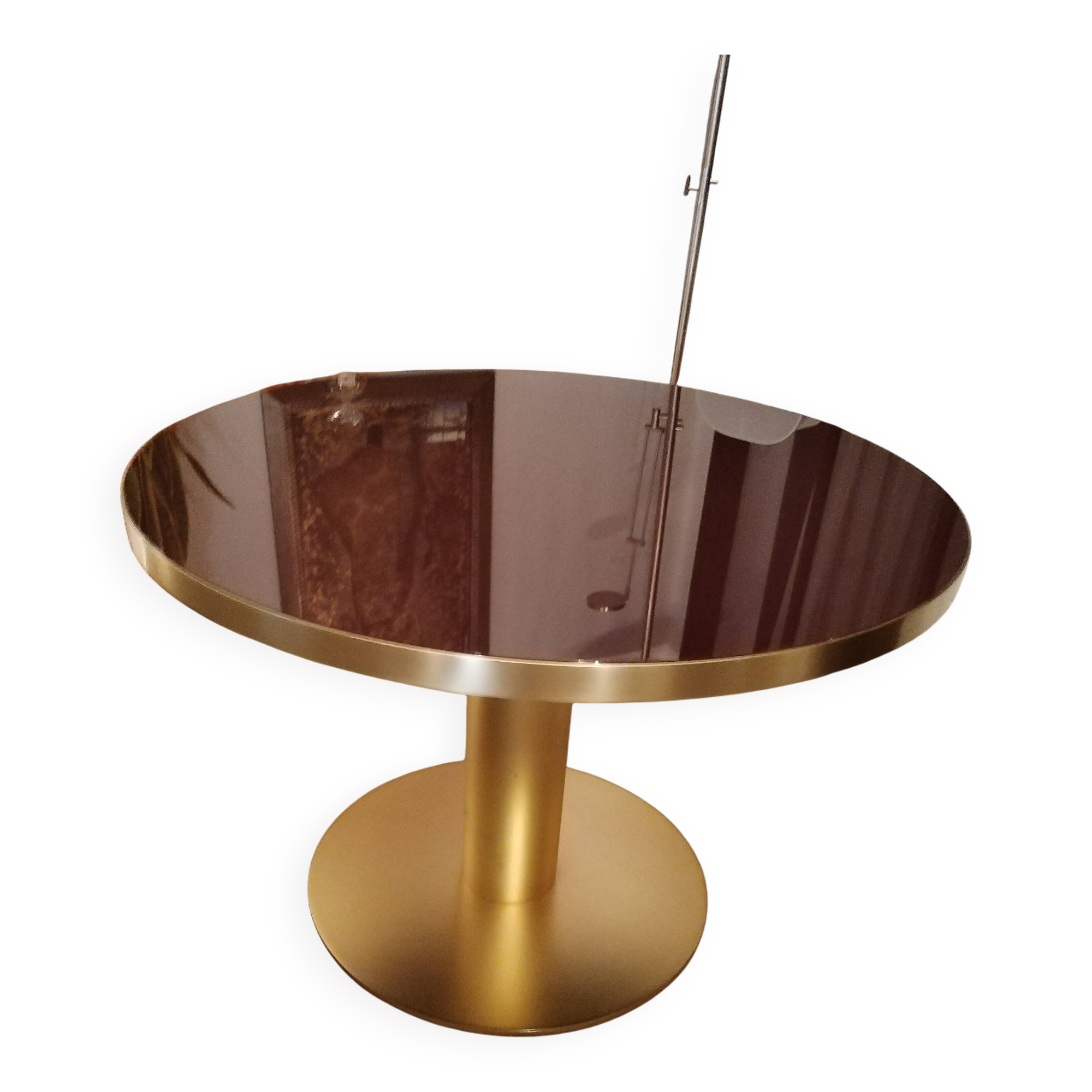 Gubi round table, glass and steel