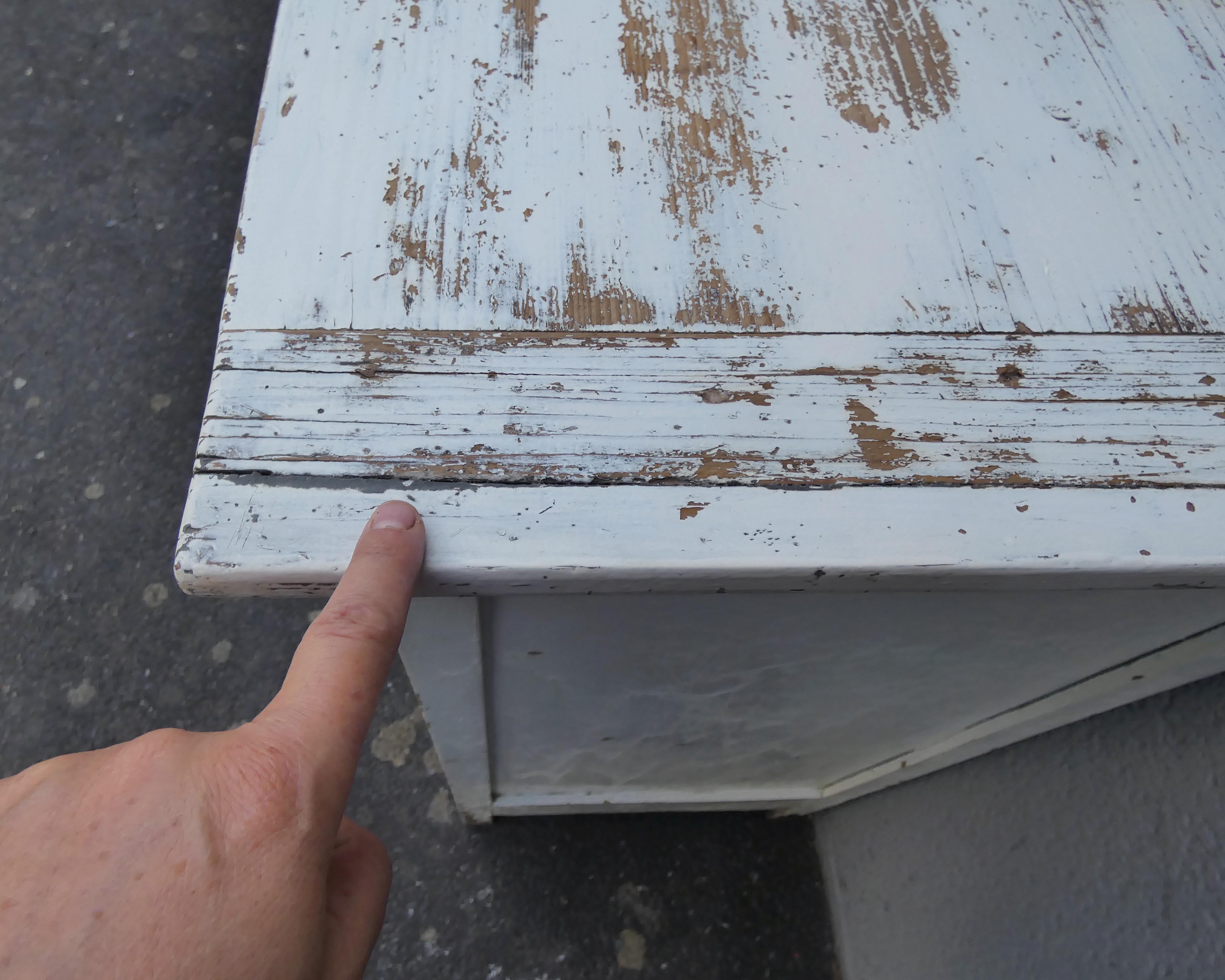 Old patinated wooden sideboard