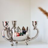 1 3-light candlesticks in silver metal