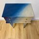 Navy blue and beige tie-dye bedside table