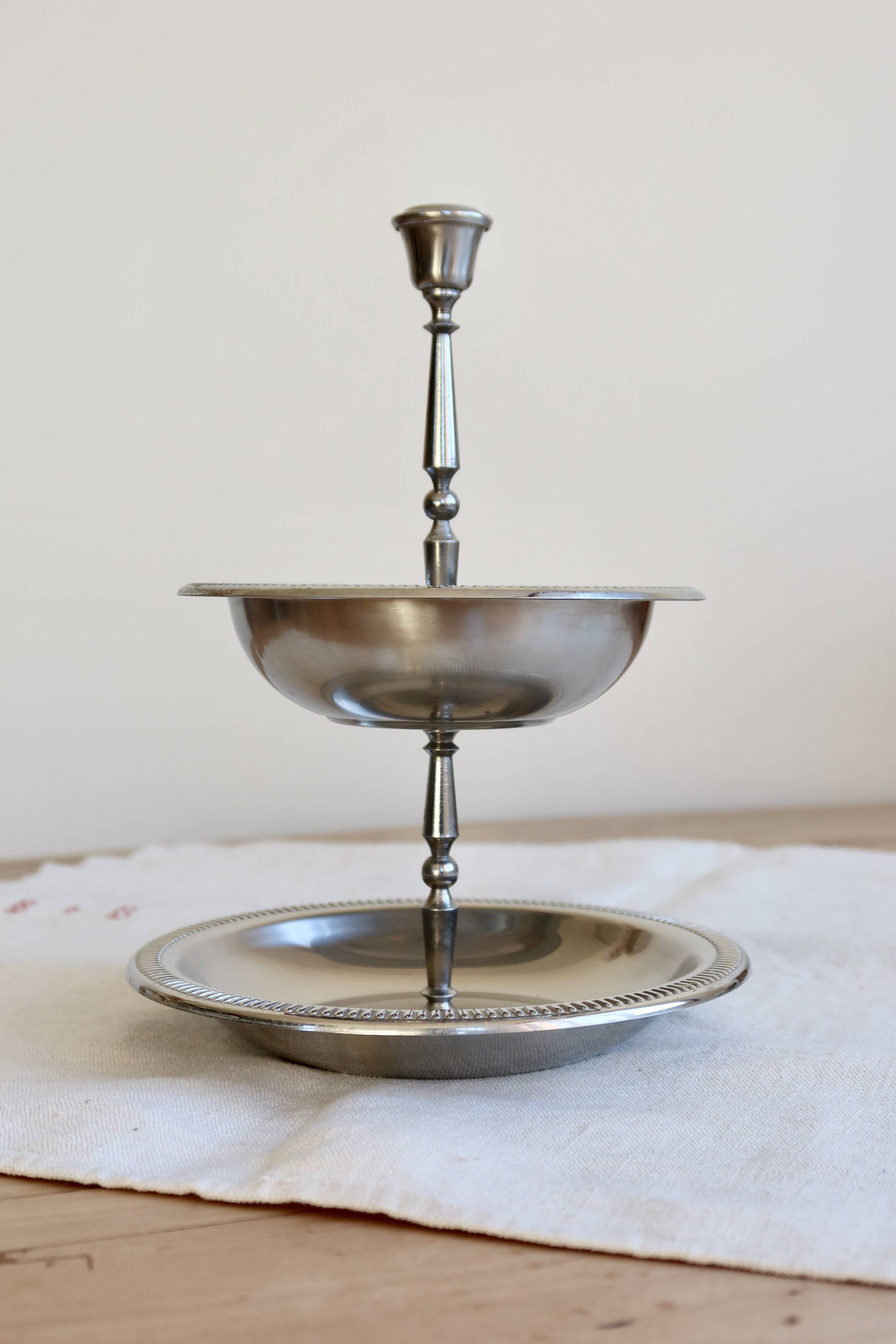Vintage 2-tier silver-plated display stand - Dessert server