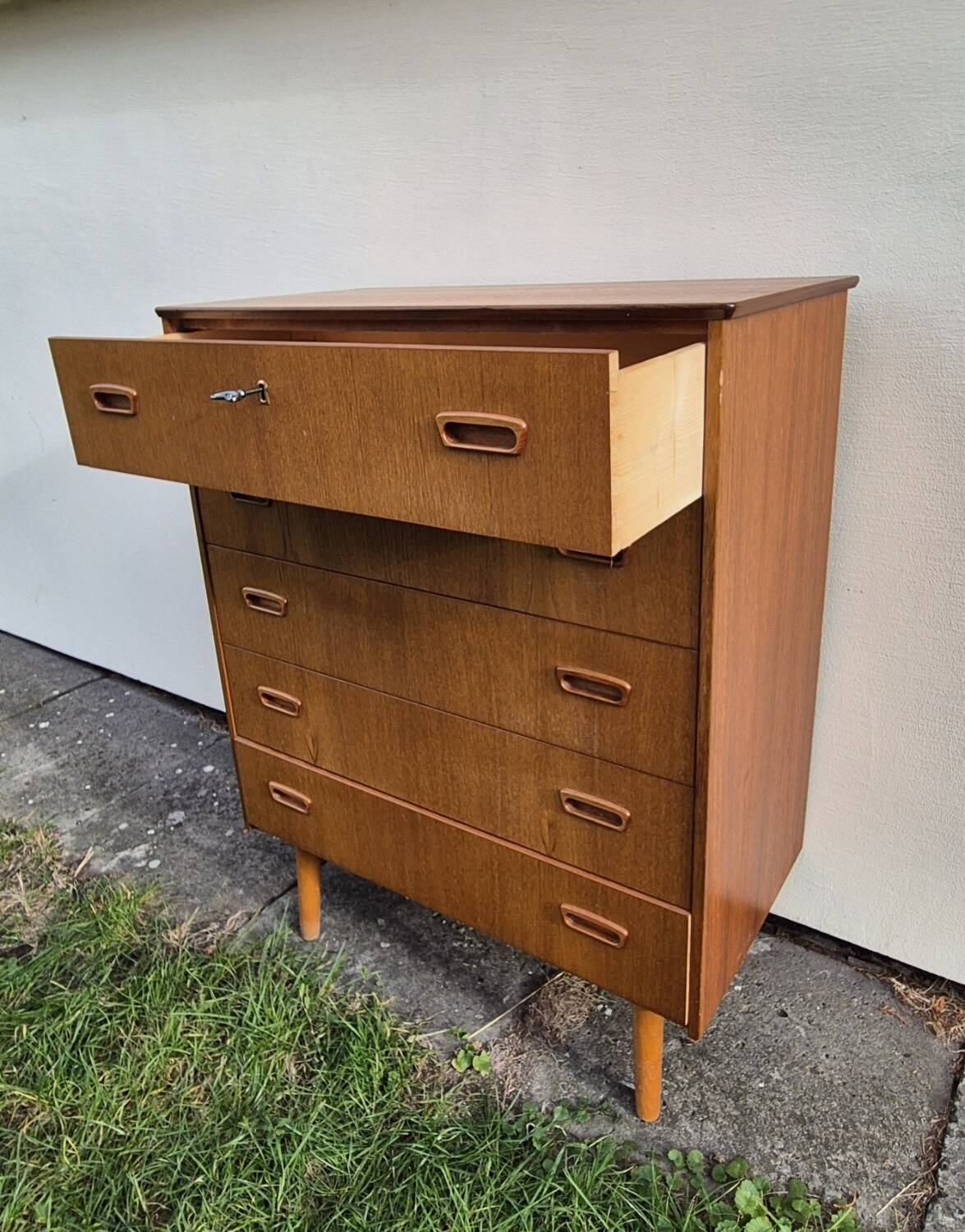 Scandinavian teak chest of drawers, 5 drawers, 1960s
