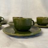 Set of 5 cups in green sandstone