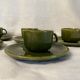 Set of 5 cups in green sandstone