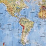 Great vintage map of the world / planisphere aerial agency uta