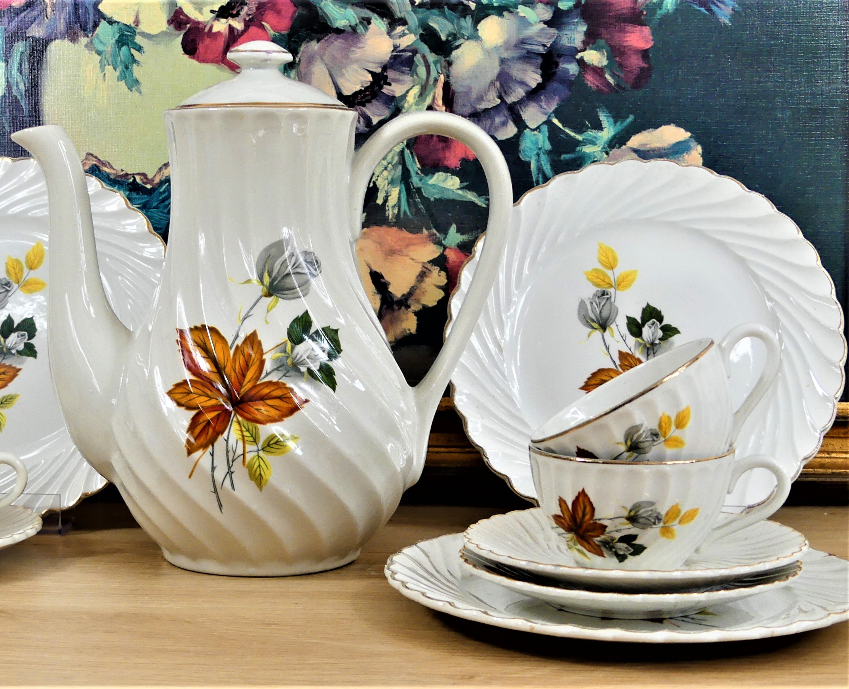 Coffee service Lunéville K.G-Coffee cups-dessert plates-Coffee maker