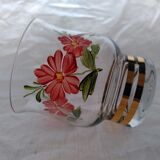 6 verres dorés et peint à la main de fleurs