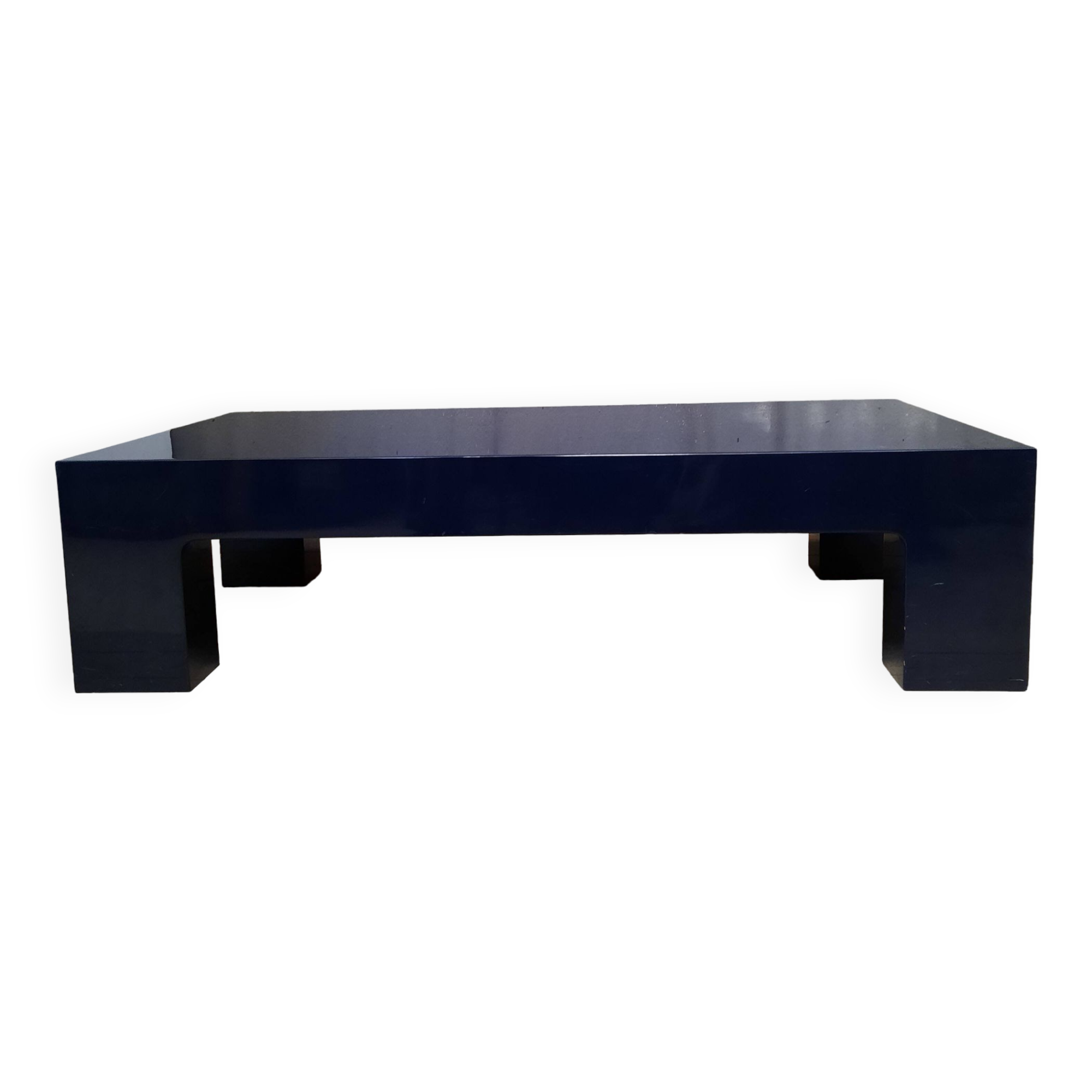 Blue lacquered coffee table