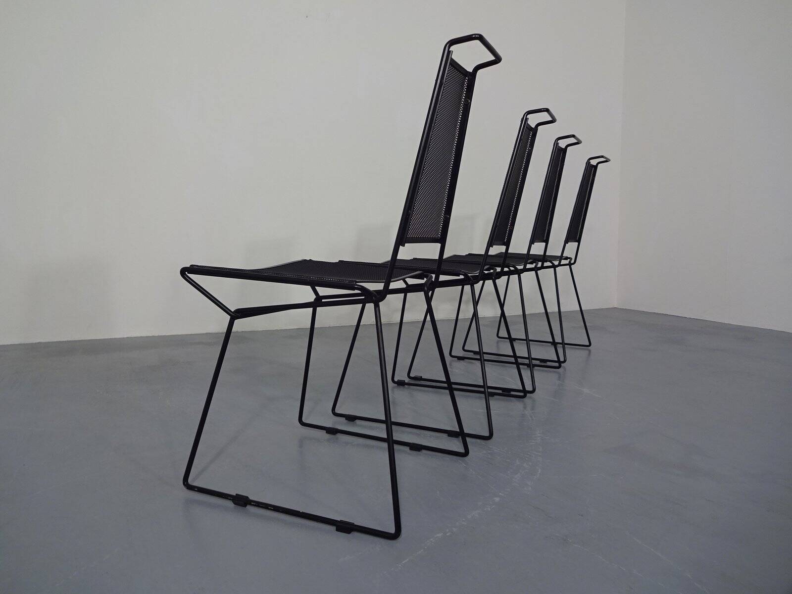 Metal Chairs by Rolf Rahmlow, 1980s, Set of 4