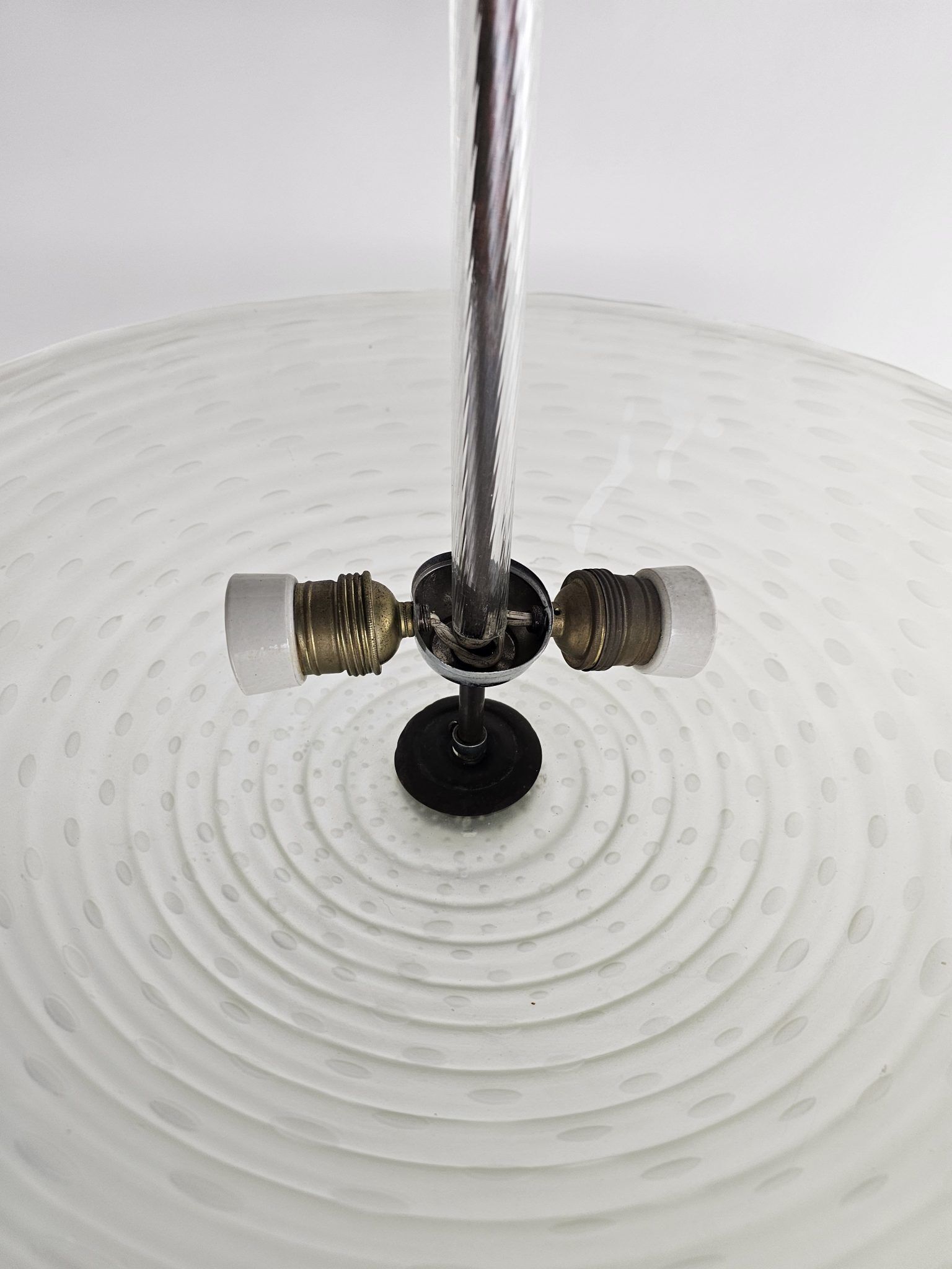 Lampe suspendue en verre italien Art Déco Murano "Pulegoso" d'Ercole Barovier, années 1930.