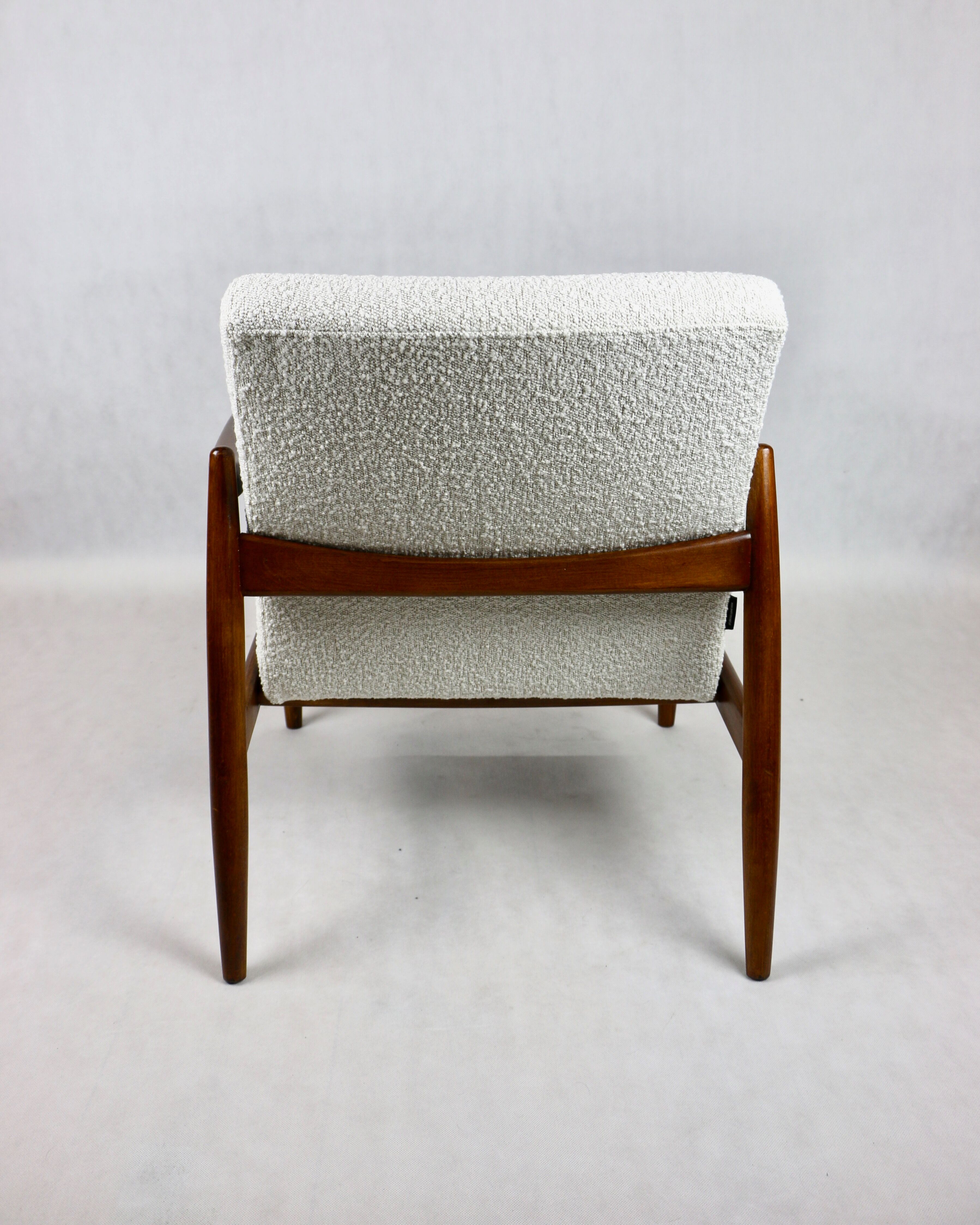 White Boucle GFM-64 armchair by Edmund Homa, 1970s