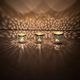 Set of 3 handmade brass candle holders with an openwork pattern.