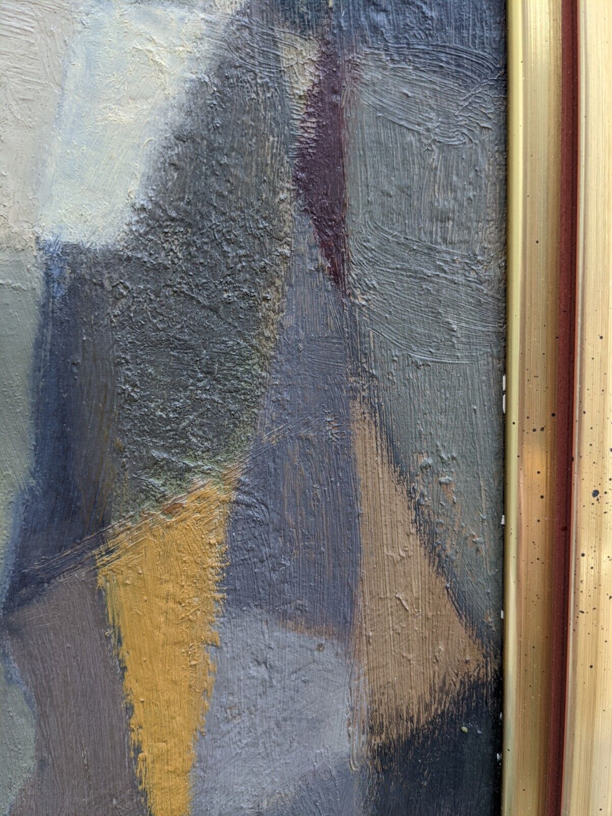 Mid-Century Modern Swedish Figurative Framed Oil Painting, "Cubist Dancer"