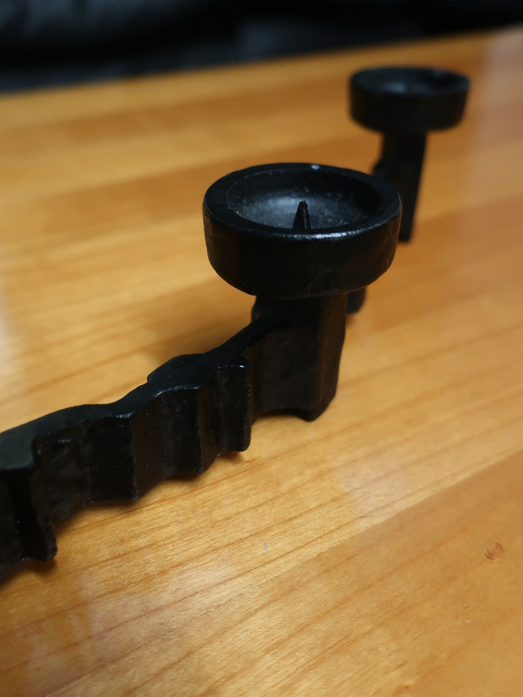 Black Chandelier 3 70s candles brutalist style