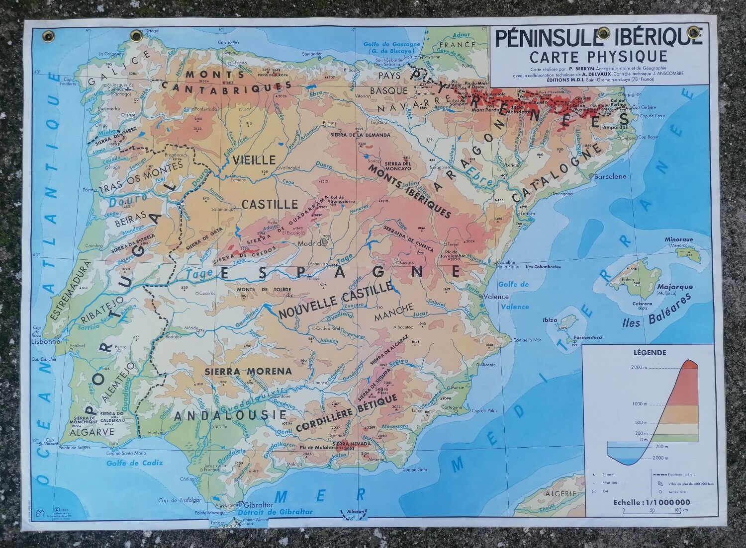 Ancienne carte MDI Espagne-Péninsule Ibérique