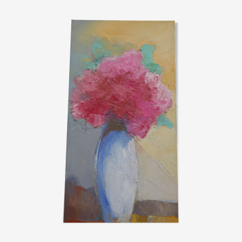 "Bouquet rose" peinture à l'huile