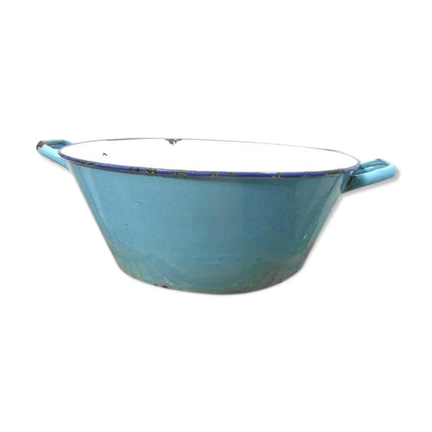 Blue enamel basin