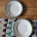 Set of 2 opaque porcelain soup plates