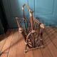 Vintage magazine rack in rattan and bamboo – 1960s/70s