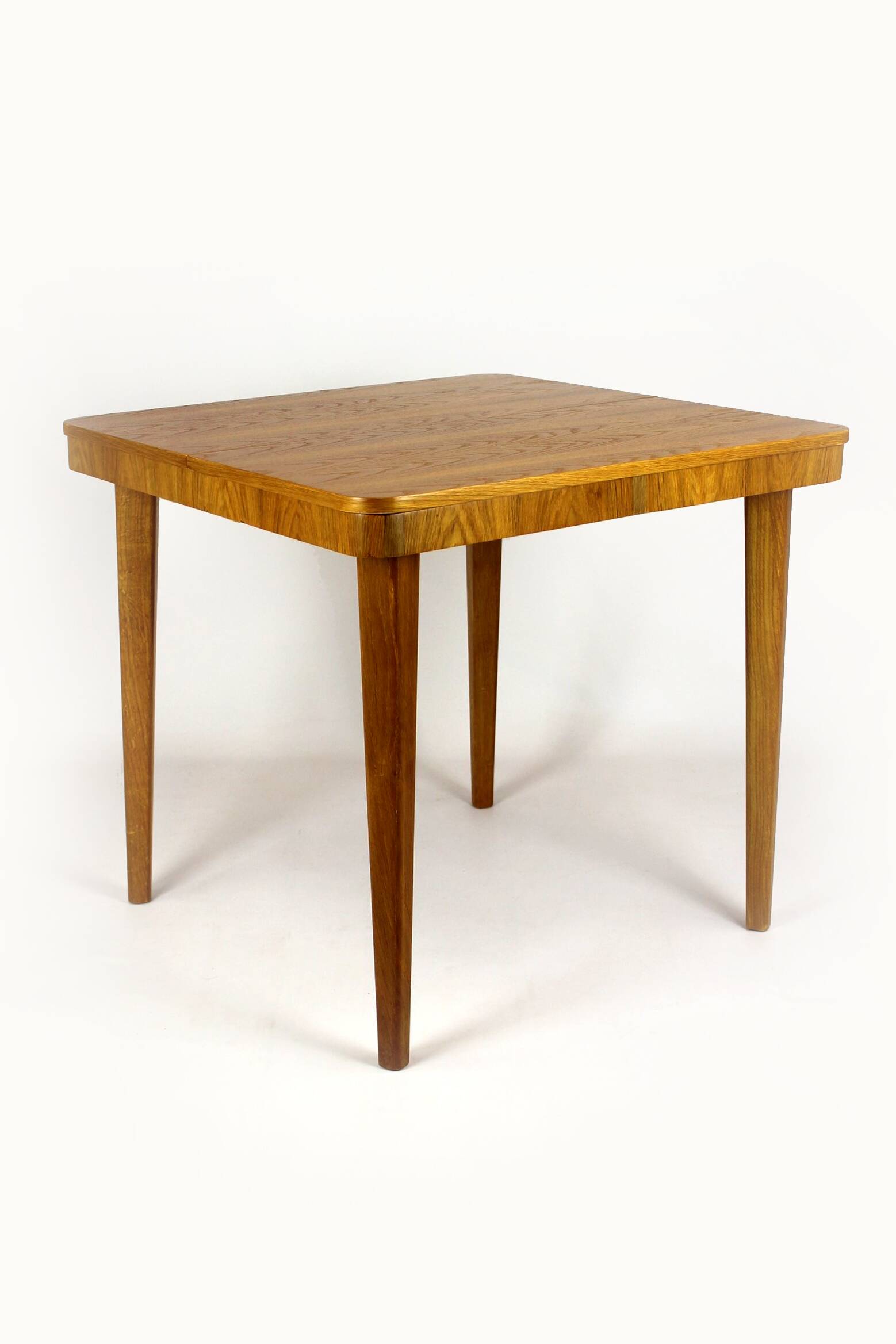 Restored Square Oak Veneered Folding Table from Jitona, 1960s