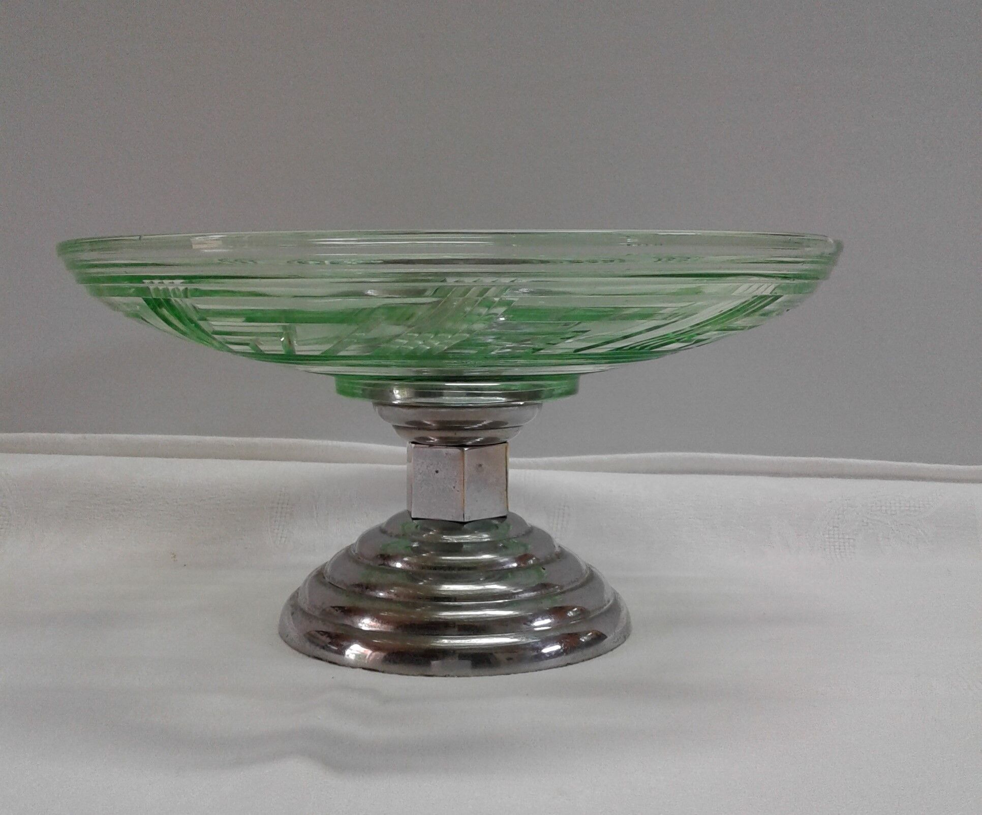 Cut glass and metal deco