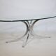 Coffee Table Chrome Spider Legs and Glass 1970s Italy
