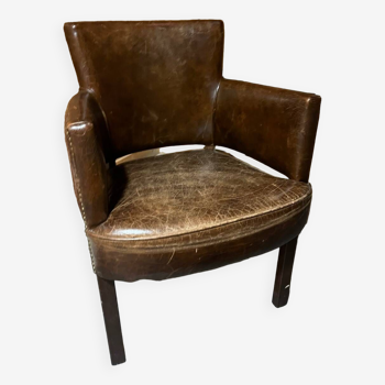 Leather and skin armchair