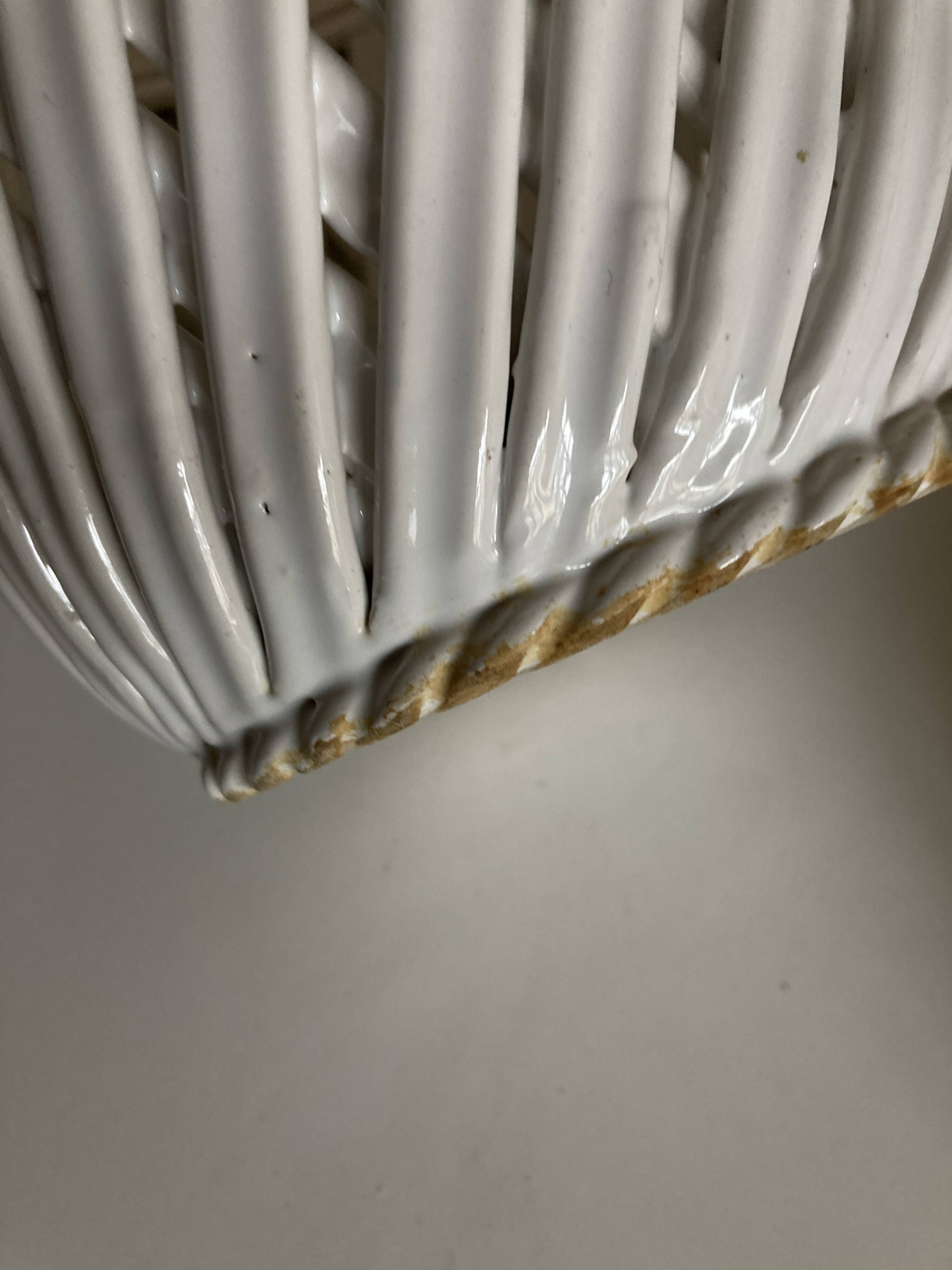 XXL woven ceramic pot cover by Bassano 1960 numbered Italian work