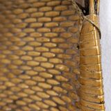 3 vintage woven wicker picking baskets