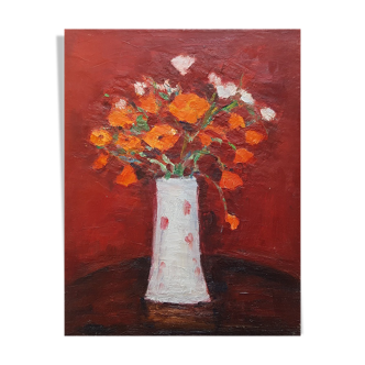 Painting by Nagao Usui "Bouquet of poppies"