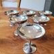 6 stainless steel ice cream cups 1970