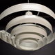 Satin white lacquered metal hanging from the 1960s