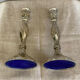 Twisted candlesticks in silver brass early twentieth century