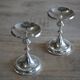 Lot of 2 silver metal candlesticks