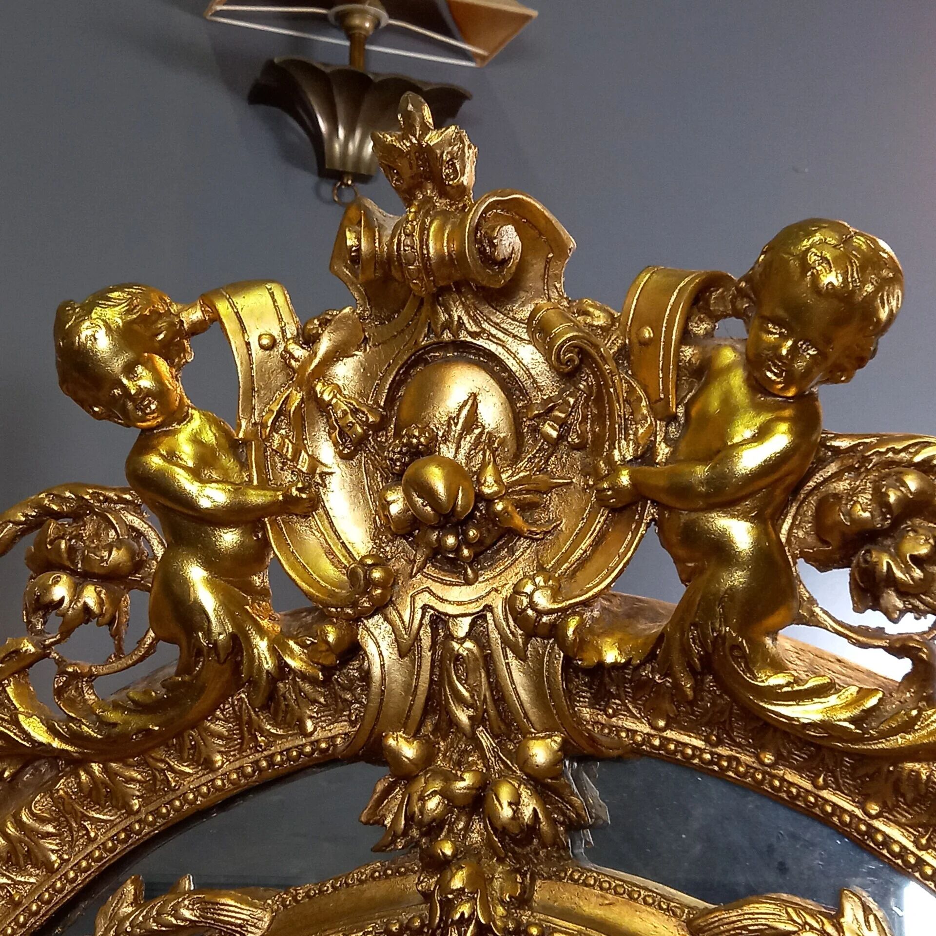 Miroir ovale vintage de style Rococo Louis XV